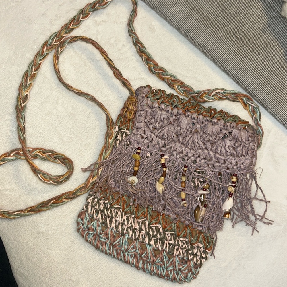 Woven cross body purse